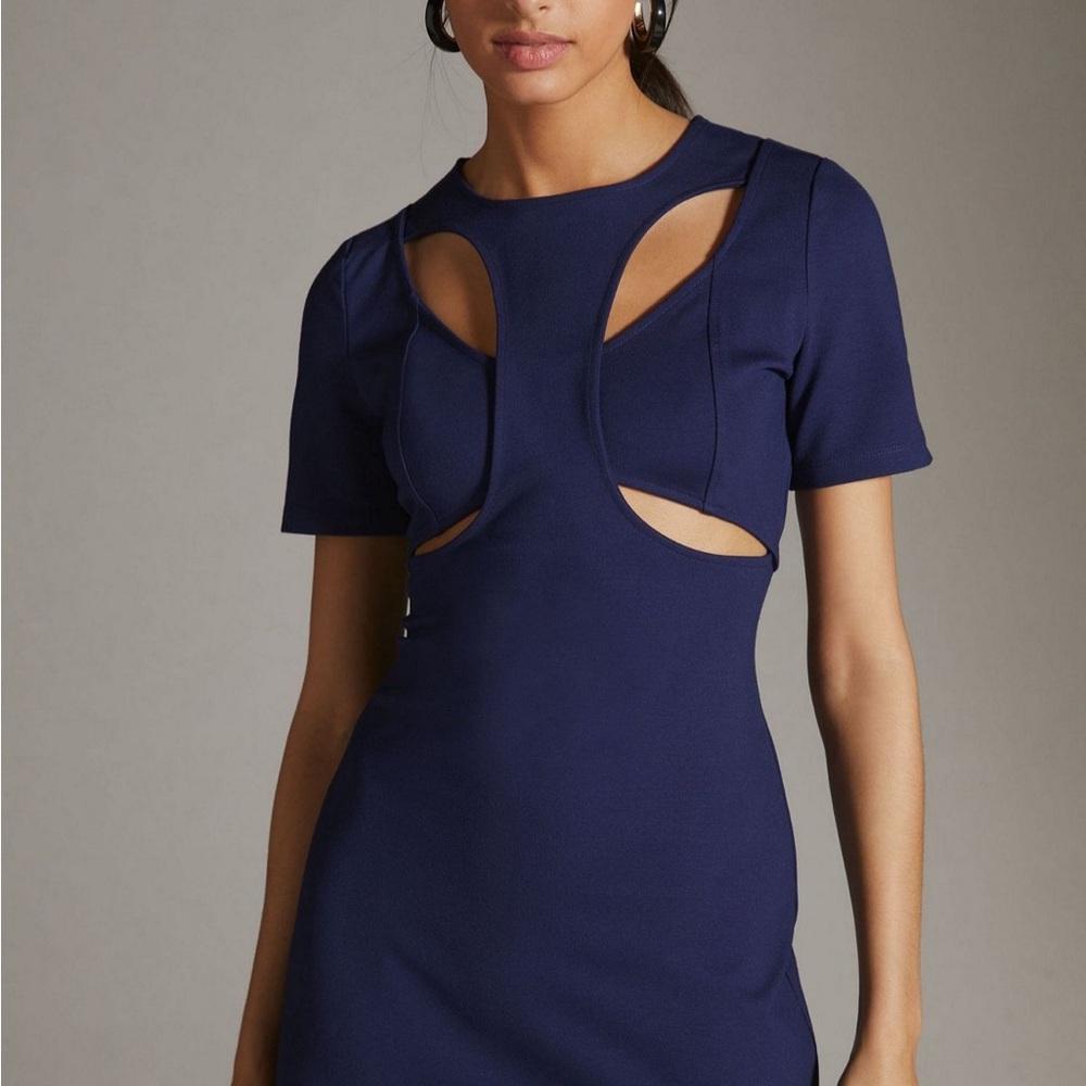Anthropologie - New Navy Blue Cutout Dress